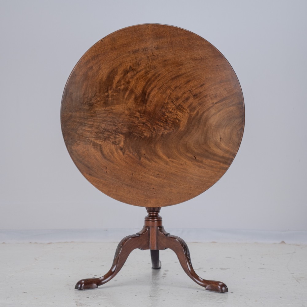 18th Century Georgian Mahogany Tripod Tilt Top Supper Table with Carved Legs (George III, Lamp, Occasional) View VII
