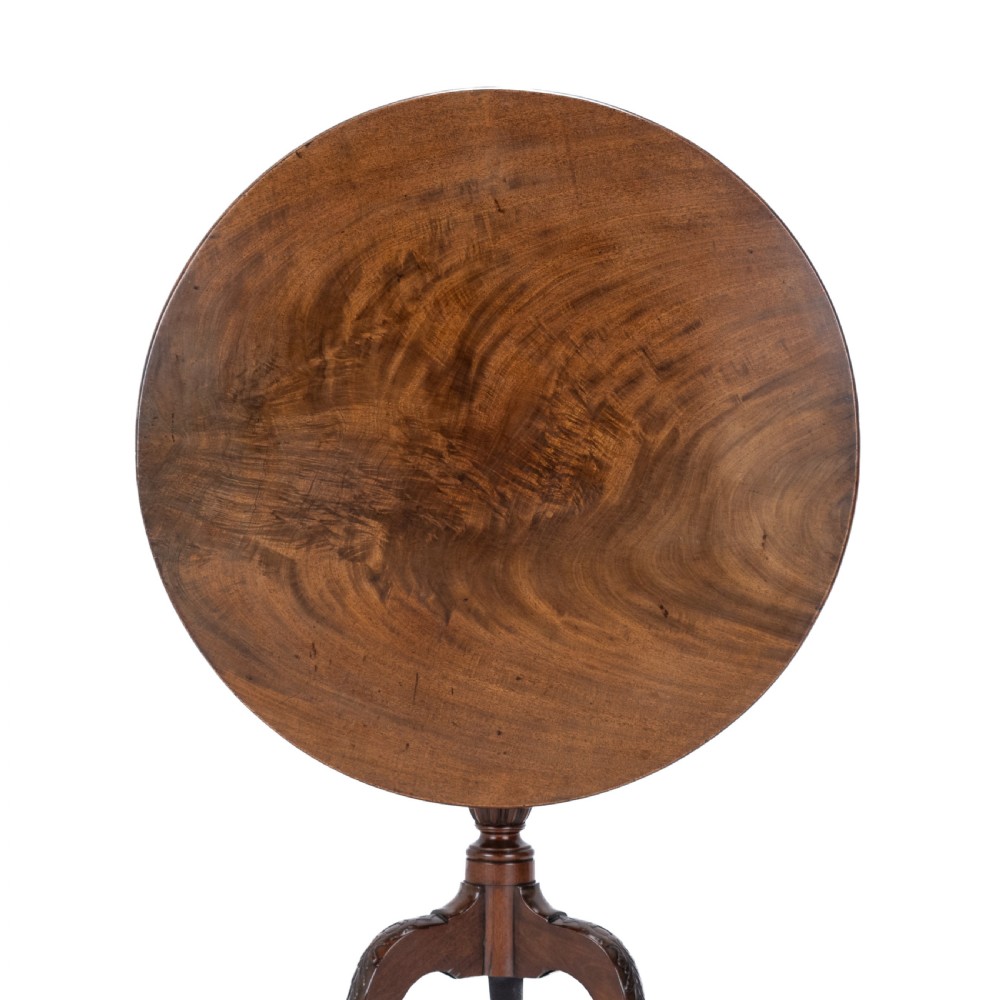 18th Century Georgian Mahogany Tripod Tilt Top Supper Table with Carved Legs (George III, Lamp, Occasional) View VIII