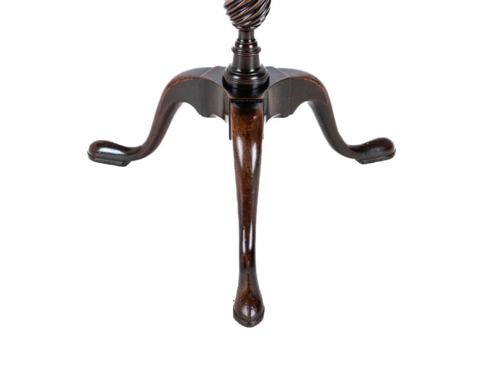 18th Century Georgian Mahogany Tripod Dish Top Kettle Stand or Wine Table (George III, Side, Occasional, Small) View XIV