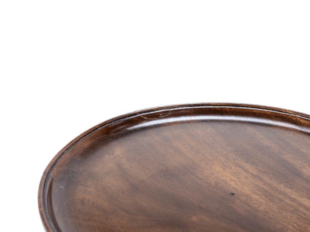 18th Century Georgian Mahogany Tripod Dish Top Kettle Stand or Wine Table (George III, Side, Occasional, Small) View XX