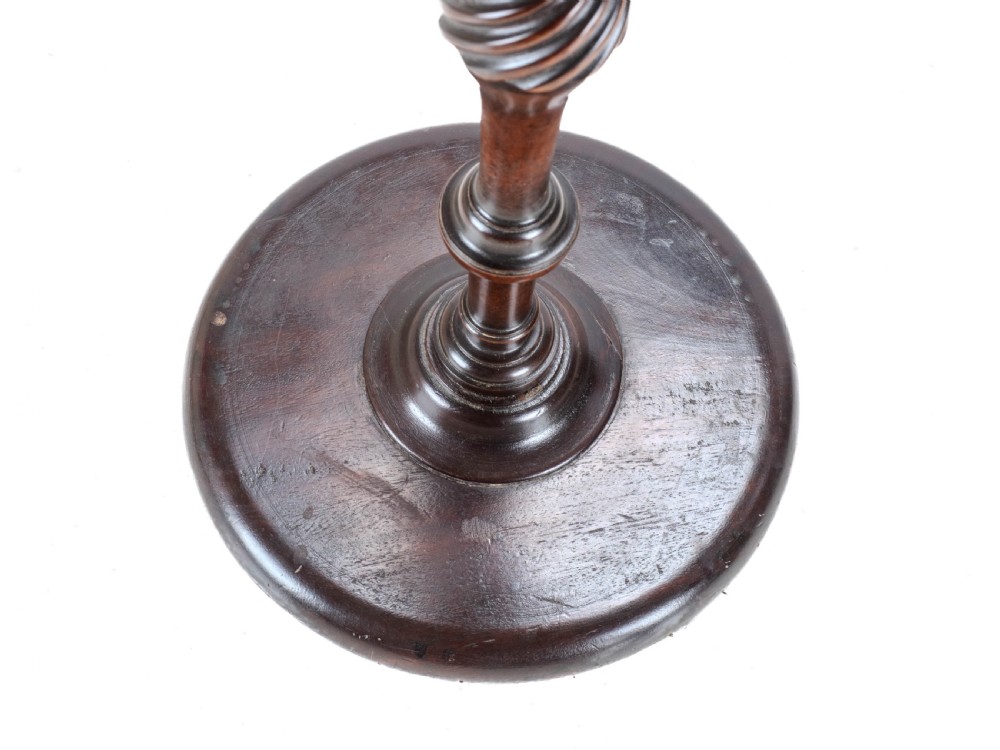 18th Century Georgian Mahogany Tripod Dish Top Kettle Stand or Wine Table (George III, Side, Occasional, Small) View XXIII