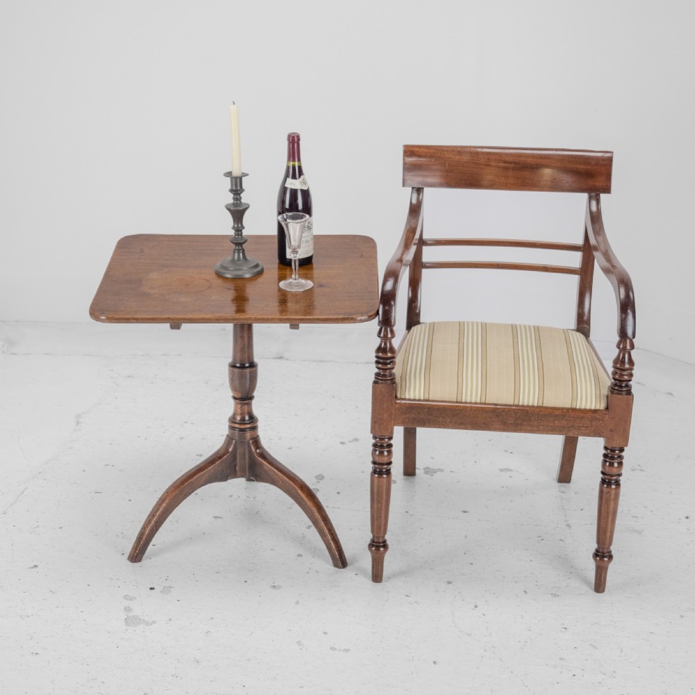 Georgian Mahogany Tripod Tilt-top Side Table Late 18th Century (Rectangular Wine Occasional) View II