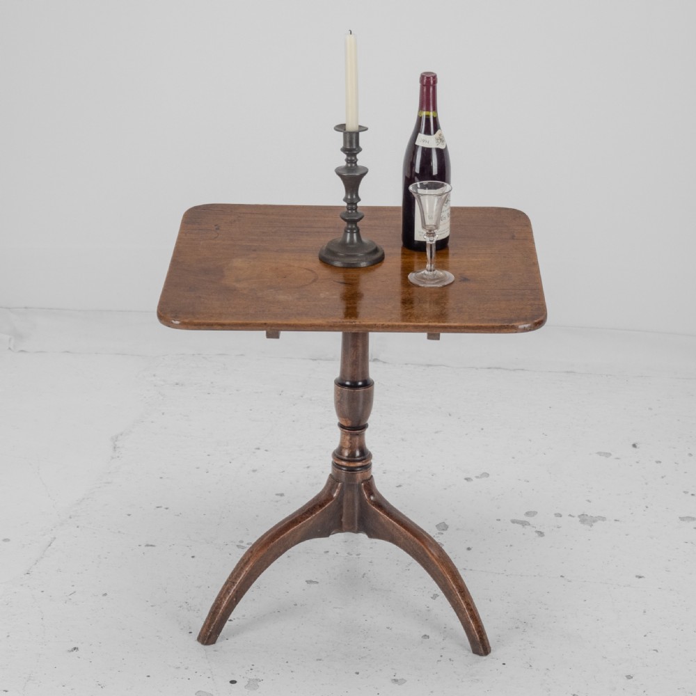 Georgian Mahogany Tripod Tilt-top Side Table Late 18th Century (Rectangular Wine Occasional) View III