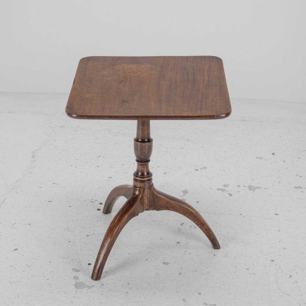 Georgian Mahogany Tripod Tilt-top Side Table Late 18th Century (Rectangular Wine Occasional) View VI