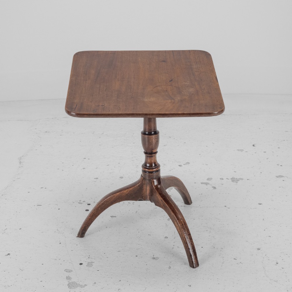Georgian Mahogany Tripod Tilt-top Side Table Late 18th Century (Rectangular Wine Occasional) View VII