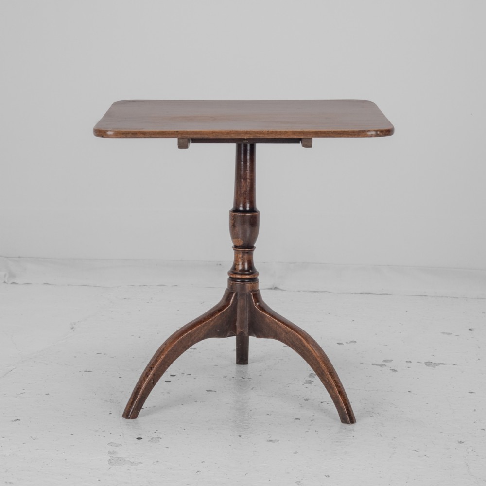 Georgian Mahogany Tripod Tilt-top Side Table Late 18th Century (Rectangular Wine Occasional) View VIII