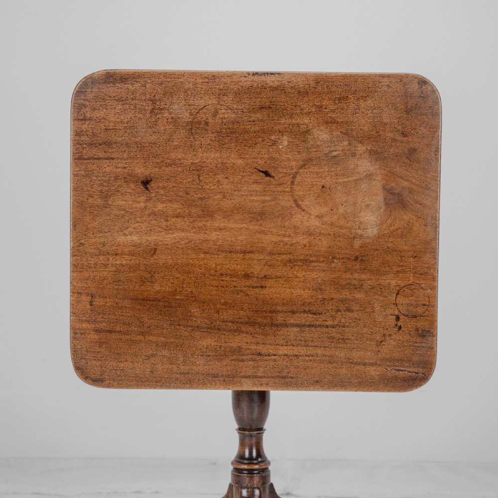 Georgian Mahogany Tripod Tilt-top Side Table Late 18th Century (Rectangular Wine Occasional) View XI