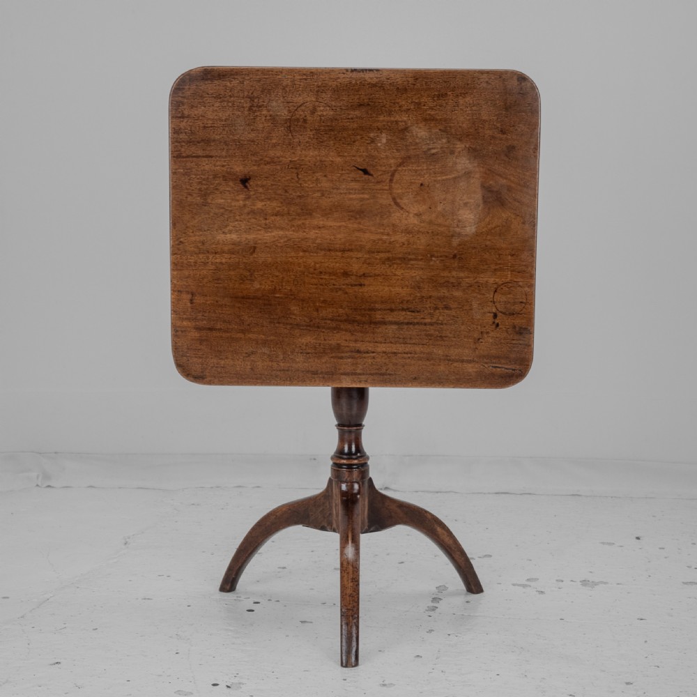 Georgian Mahogany Tripod Tilt-top Side Table Late 18th Century (Rectangular Wine Occasional) View XII