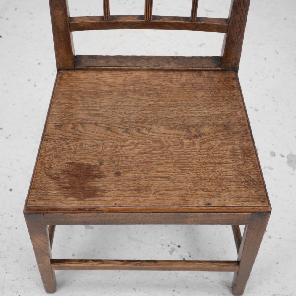 Georgian Late 18th Century Pair of Oak and Elm Country Chairs (Hall Dining Side George III) View X