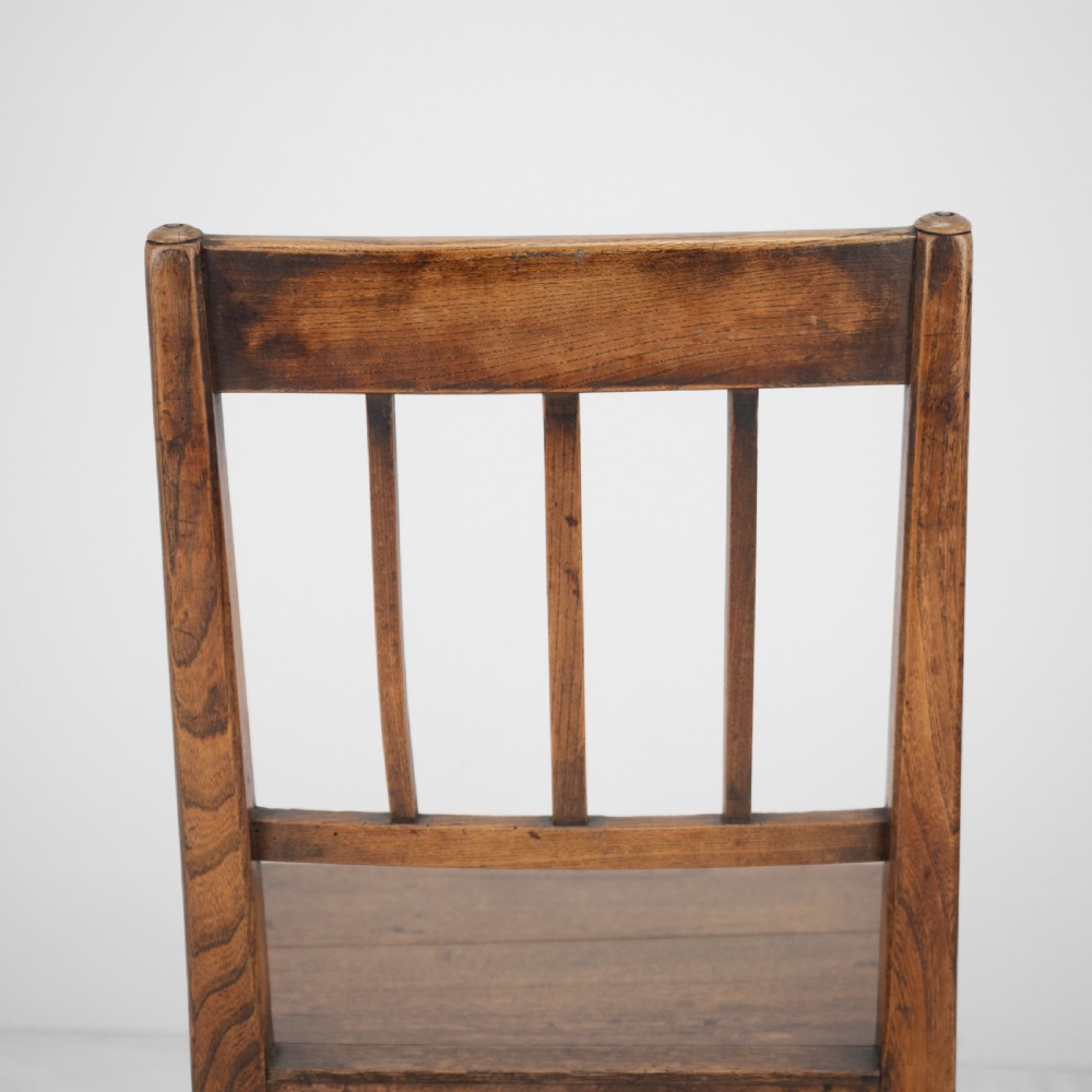 Georgian Late 18th Century Pair of Oak and Elm Country Chairs (Hall Dining Side George III) View XIII