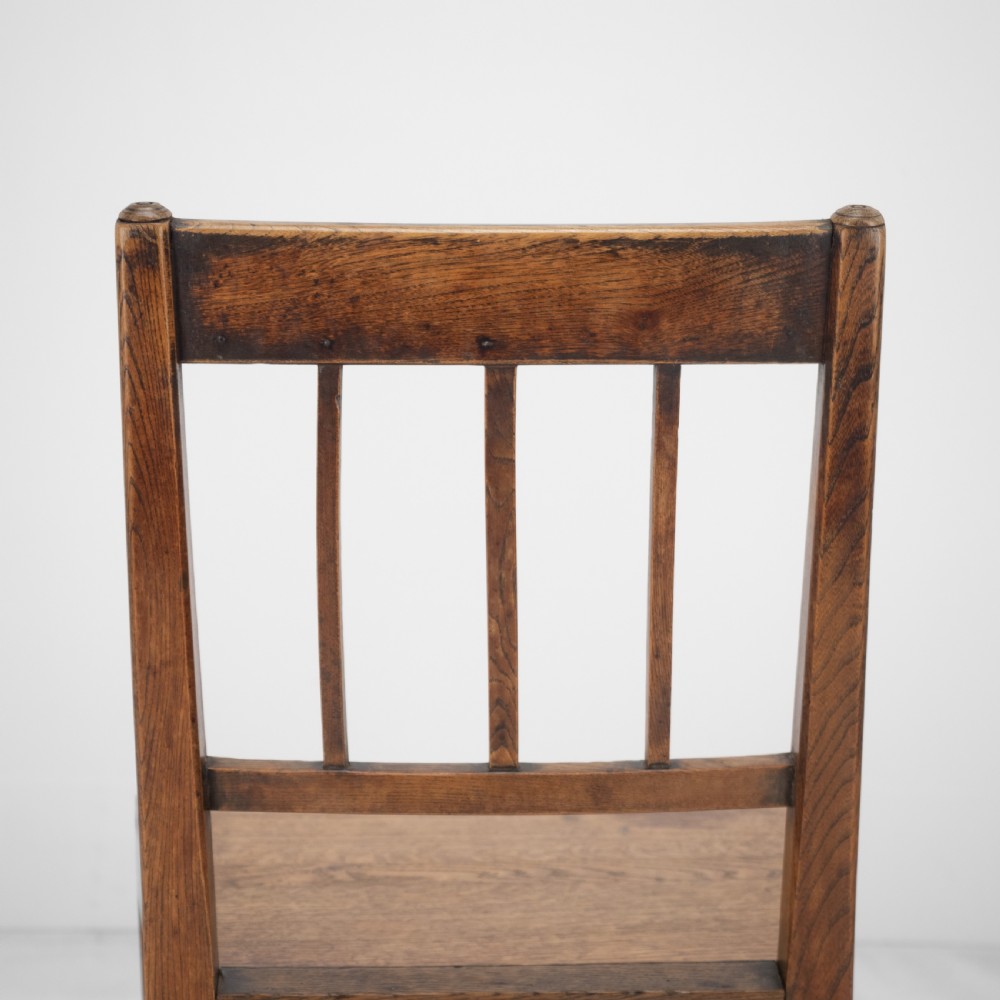 Georgian Late 18th Century Pair of Oak and Elm Country Chairs (Hall Dining Side George III) View XIV