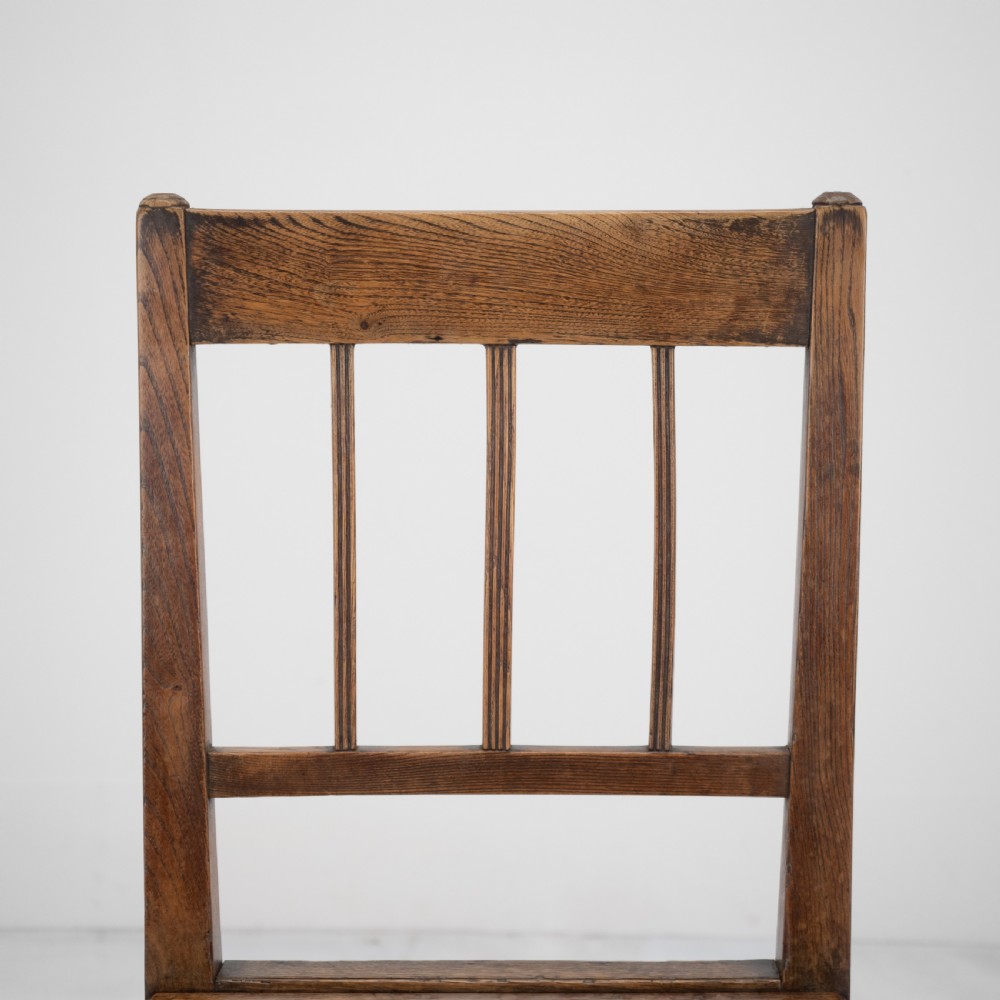 Georgian Late 18th Century Pair of Oak and Elm Country Chairs (Hall Dining Side George III) View XV