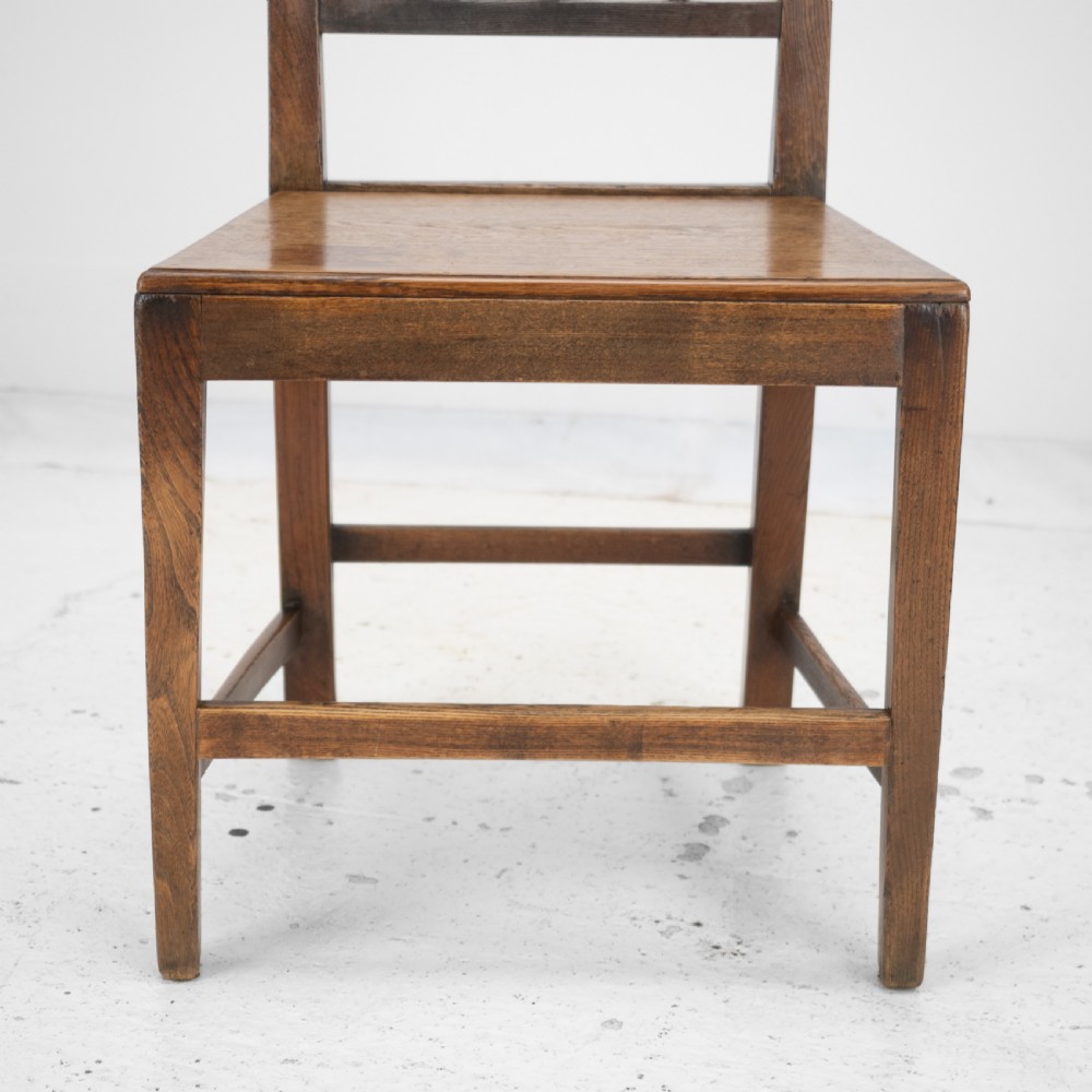 Georgian Late 18th Century Pair of Oak and Elm Country Chairs (Hall Dining Side George III) View XVI