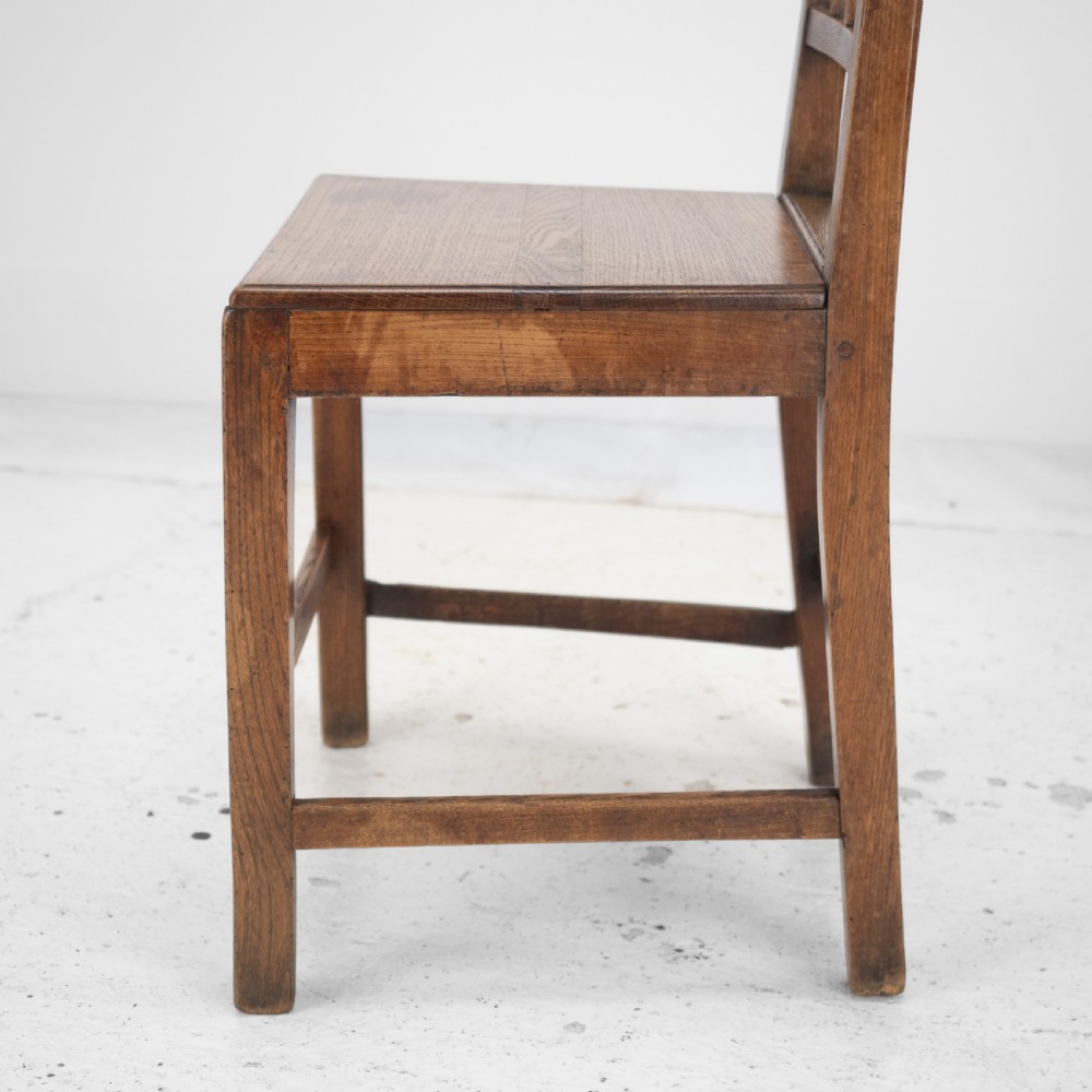Georgian Late 18th Century Pair of Oak and Elm Country Chairs (Hall Dining Side George III) View XVII