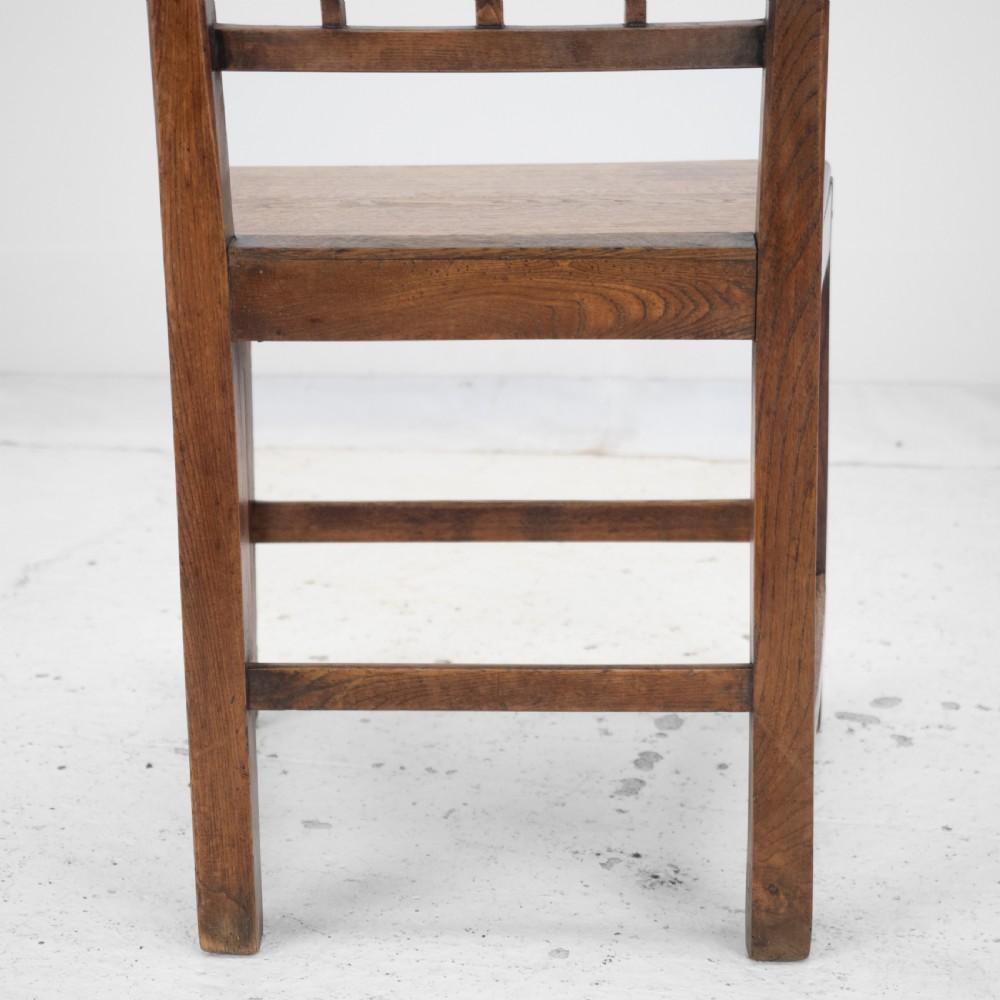 Georgian Late 18th Century Pair of Oak and Elm Country Chairs (Hall Dining Side George III) View XVIII