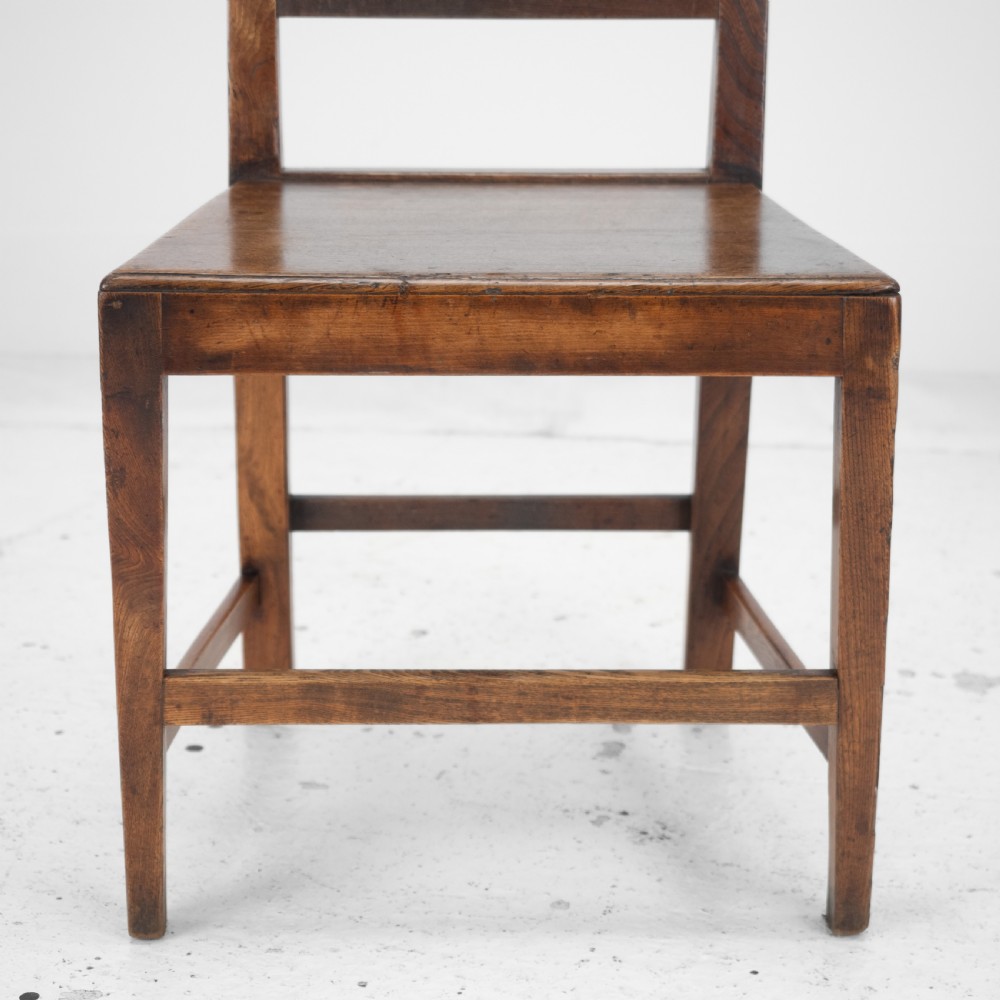 Georgian Late 18th Century Pair of Oak and Elm Country Chairs (Hall Dining Side George III) View XX