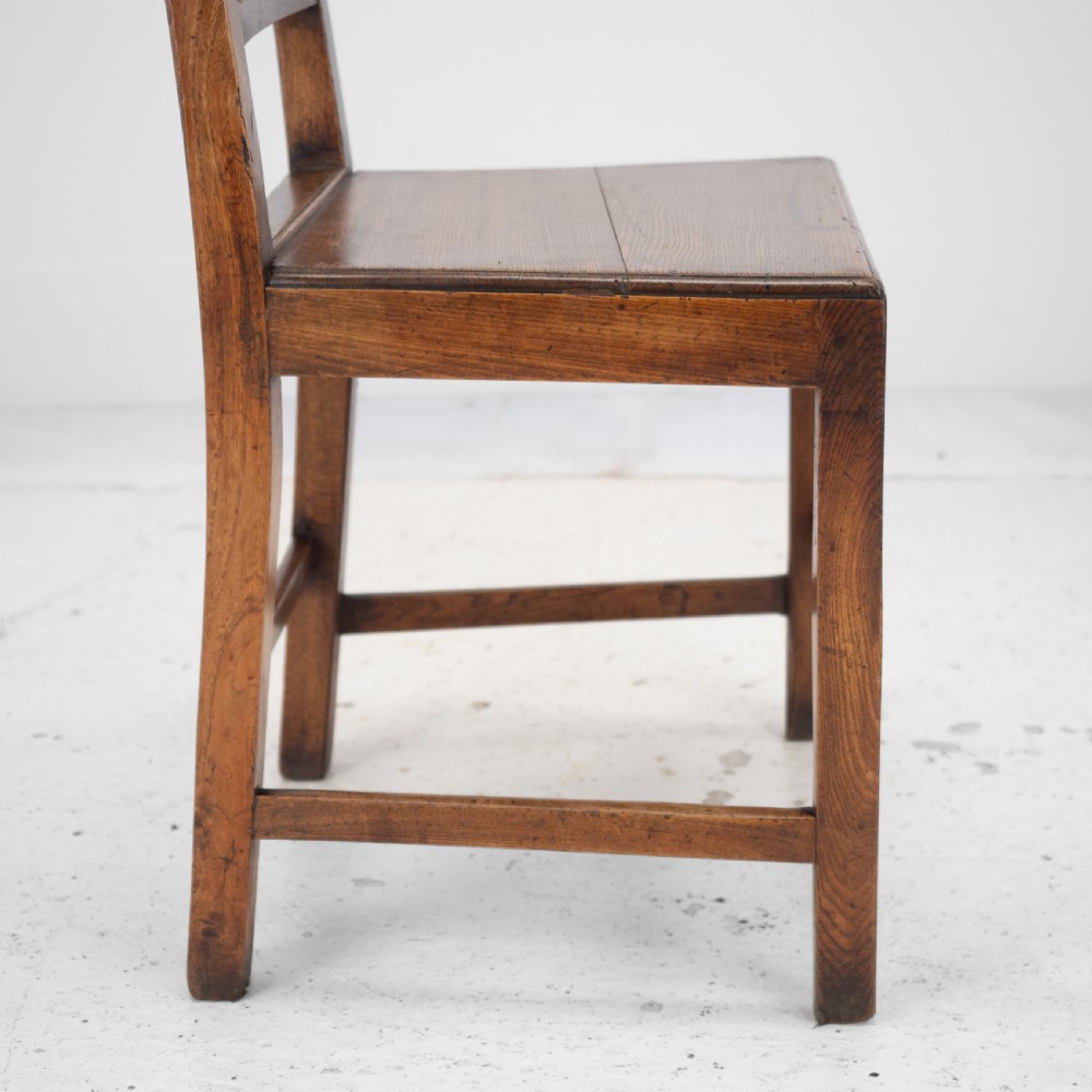 Georgian Late 18th Century Pair of Oak and Elm Country Chairs (Hall Dining Side George III) View XXIII