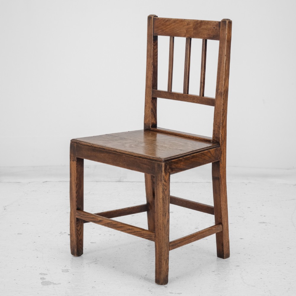 Georgian Late 18th Century Oak and Elm Country Chair (Hall Dining Side) View II
