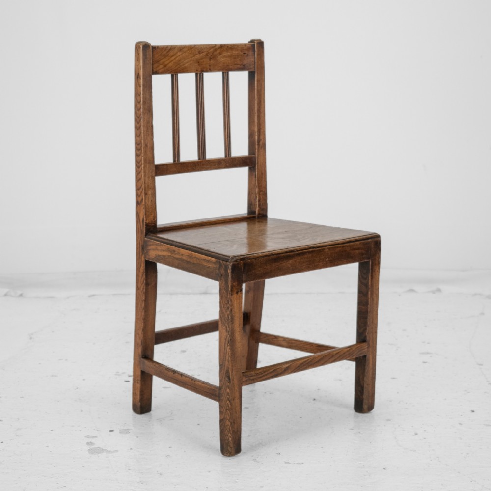 Georgian Late 18th Century Oak and Elm Country Chair (Hall Dining Side) View IV