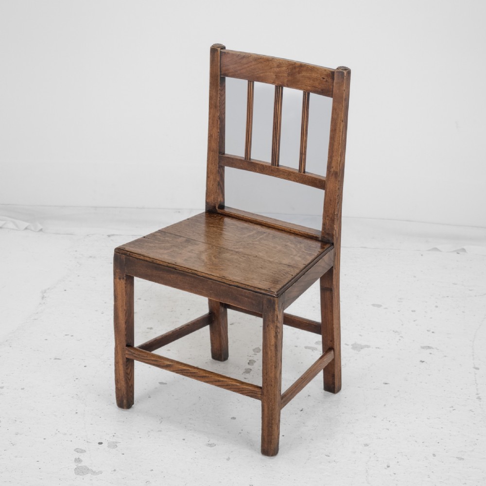 Georgian Late 18th Century Oak and Elm Country Chair (Hall Dining Side) View V