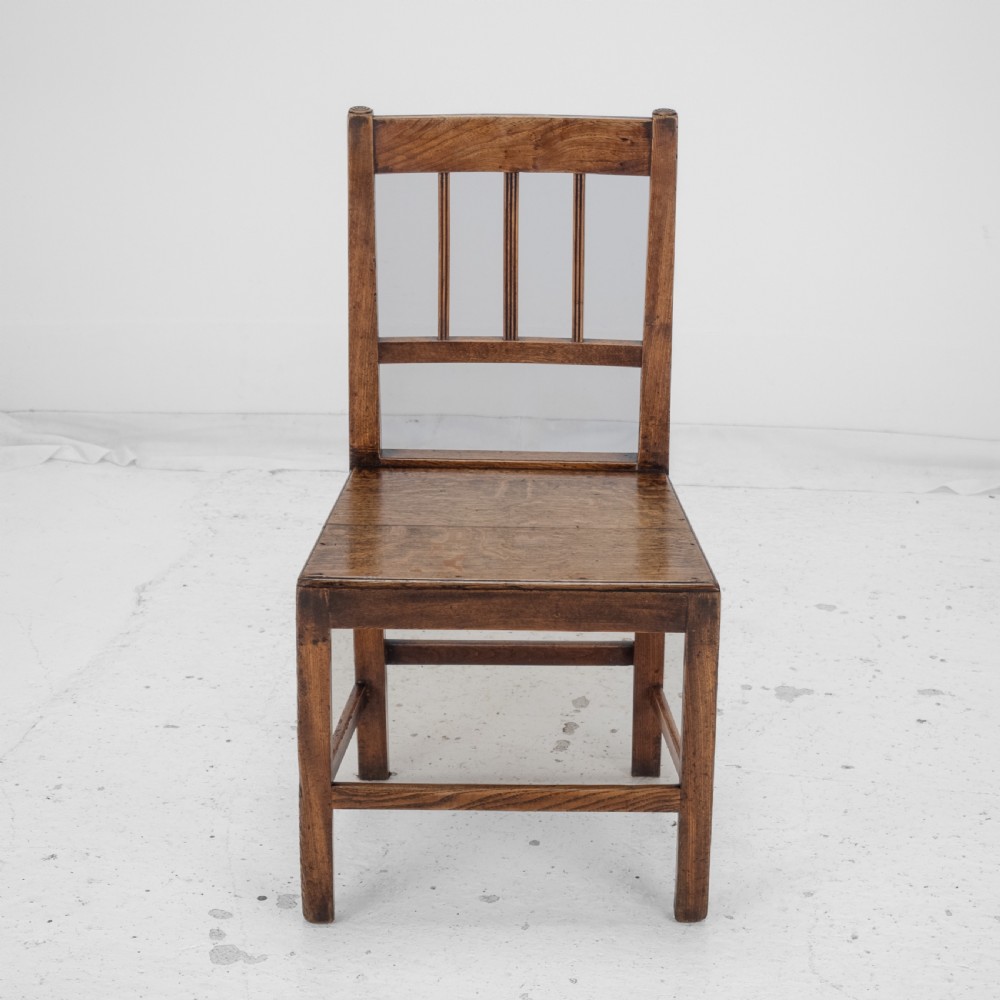 Georgian Late 18th Century Oak and Elm Country Chair (Hall Dining Side) View VI