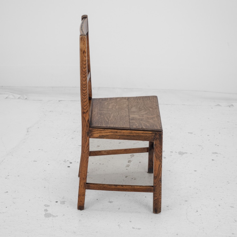 Georgian Late 18th Century Oak and Elm Country Chair (Hall Dining Side) View VIII