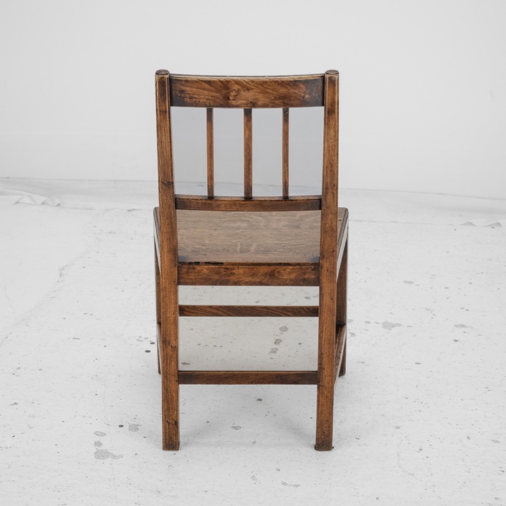 Georgian Late 18th Century Oak and Elm Country Chair (Hall Dining Side) View IX