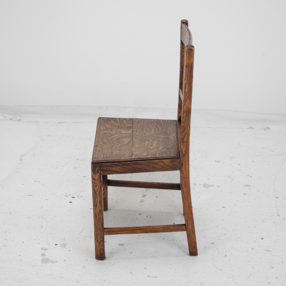 Georgian Late 18th Century Oak and Elm Country Chair (Hall Dining Side) View X