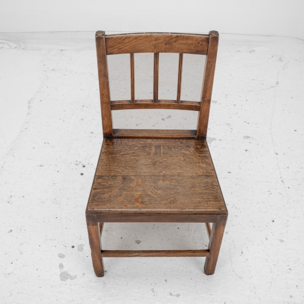 Georgian Late 18th Century Oak and Elm Country Chair (Hall Dining Side) View XI
