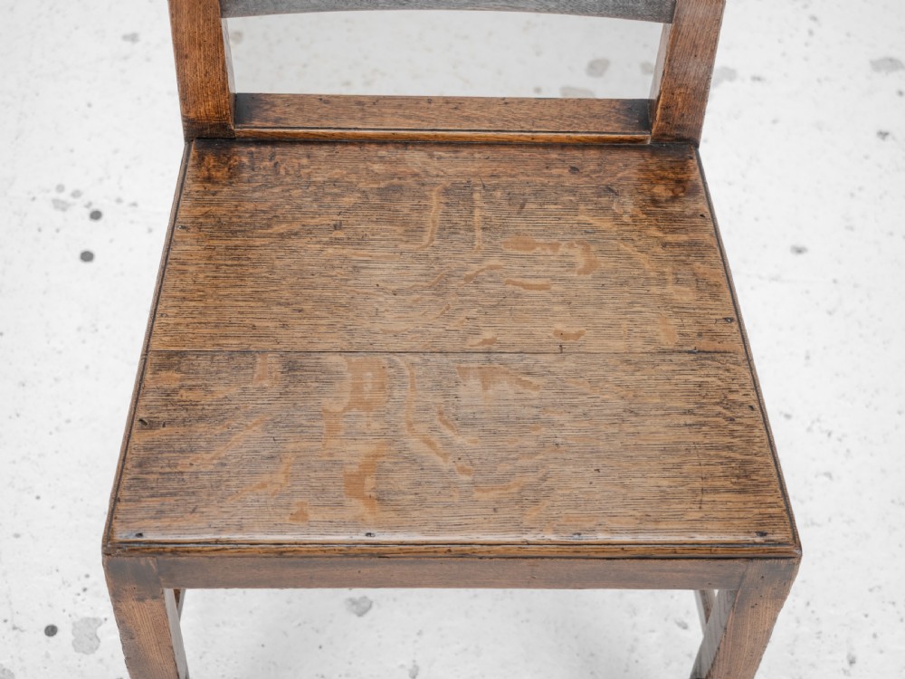 Georgian Late 18th Century Oak and Elm Country Chair (Hall Dining Side) View XII