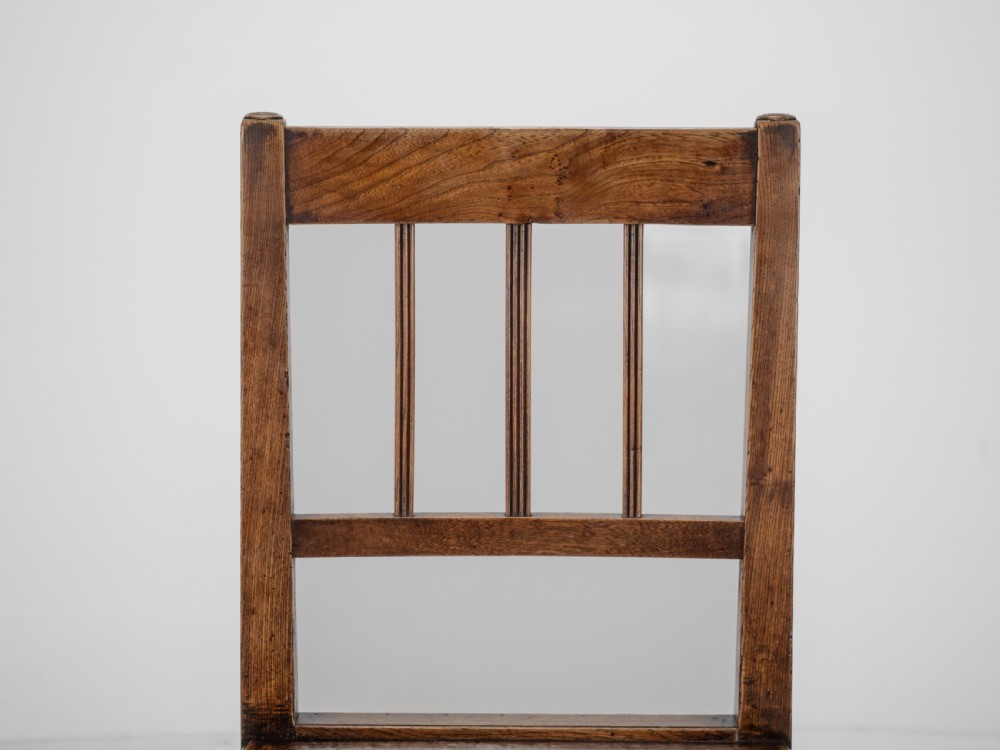 Georgian Late 18th Century Oak and Elm Country Chair (Hall Dining Side) View XIII