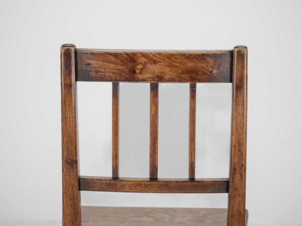 Georgian Late 18th Century Oak and Elm Country Chair (Hall Dining Side) View XIV