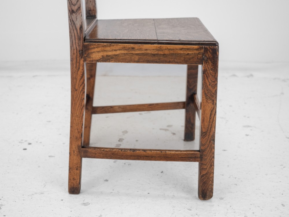Georgian Late 18th Century Oak and Elm Country Chair (Hall Dining Side) View XVI