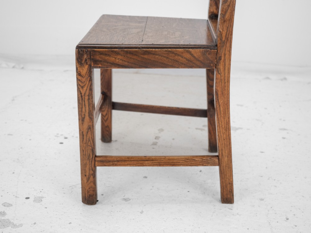 Georgian Late 18th Century Oak and Elm Country Chair (Hall Dining Side) View XVIII