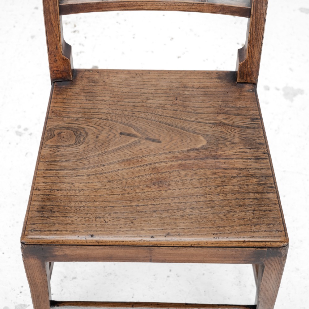 Georgian Late 18th Century Pair of Elm Country Chairs (George III Hall Dining Kitchen Side) View IX