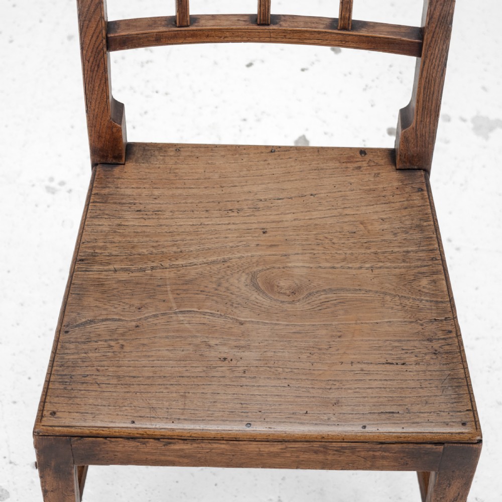 Georgian Late 18th Century Pair of Elm Country Chairs (George III Hall Dining Kitchen Side) View X