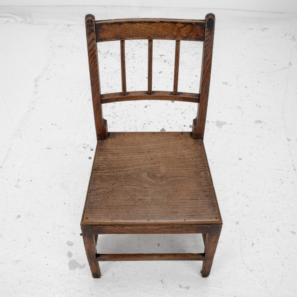 Georgian Late 18th Century Pair of Elm Country Chairs (George III Hall Dining Kitchen Side) View XI