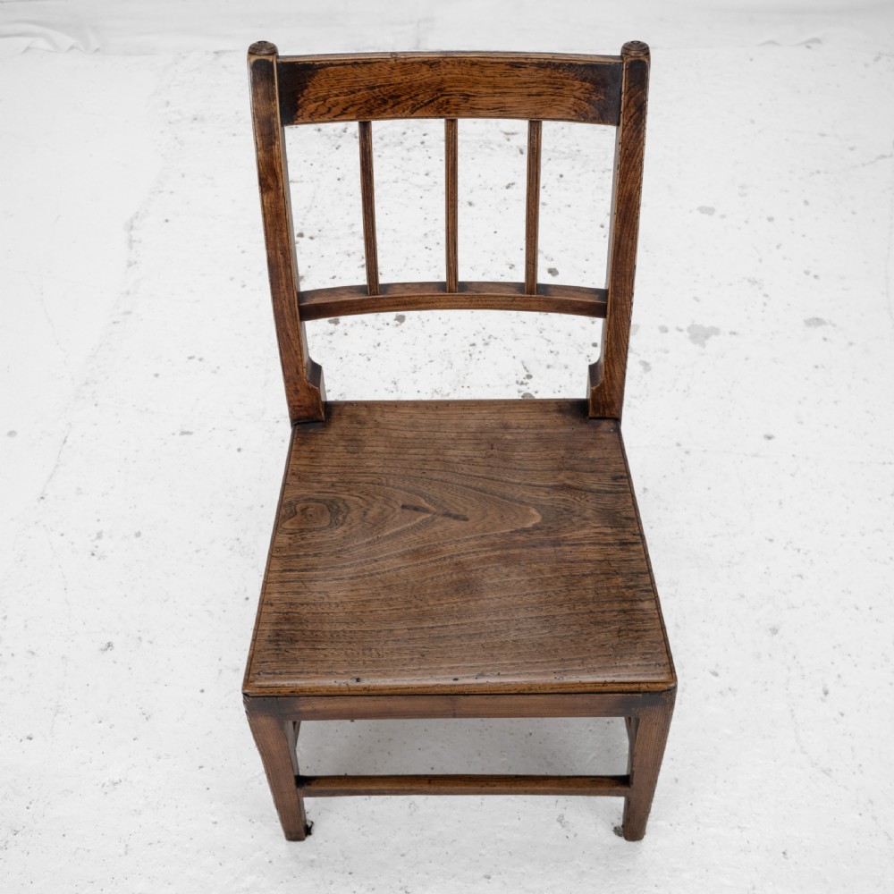 Georgian Late 18th Century Pair of Elm Country Chairs (George III Hall Dining Kitchen Side) View XII