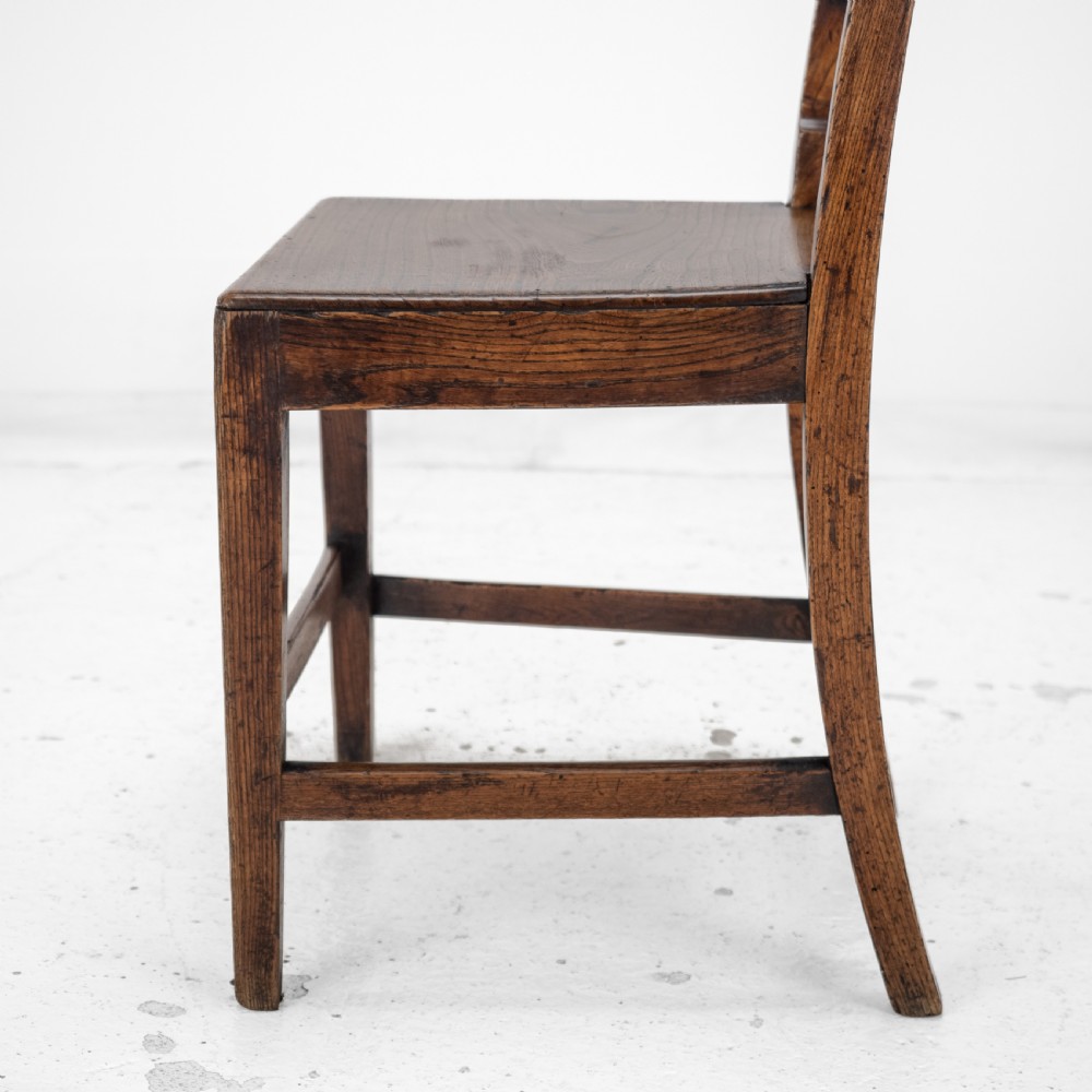 Georgian Late 18th Century Pair of Elm Country Chairs (George III Hall Dining Kitchen Side) View XXII