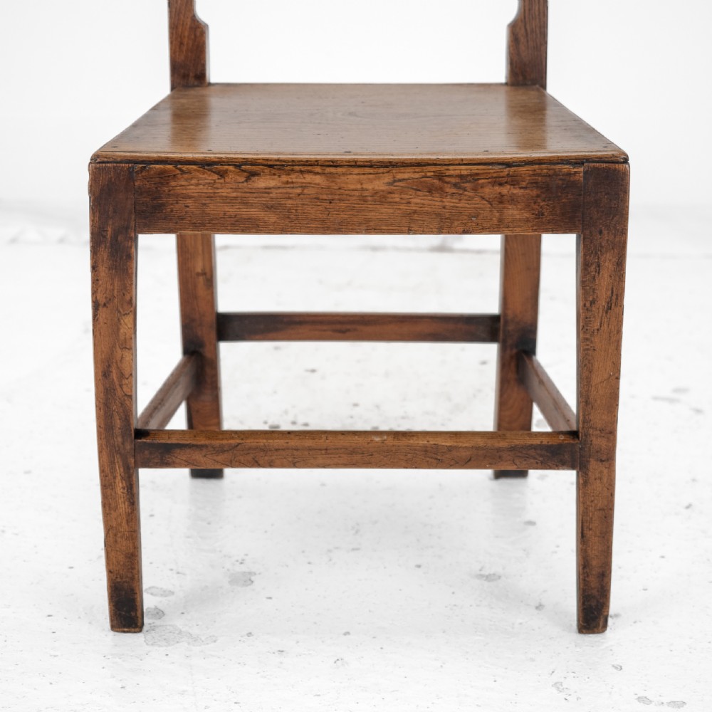 Georgian Late 18th Century Pair of Elm Country Chairs (George III Hall Dining Kitchen Side) View XXIII