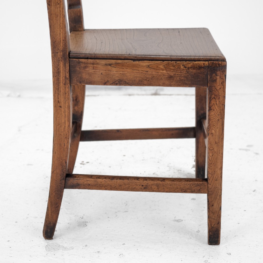 Georgian Late 18th Century Pair of Elm Country Chairs (George III Hall Dining Kitchen Side) View XXIV