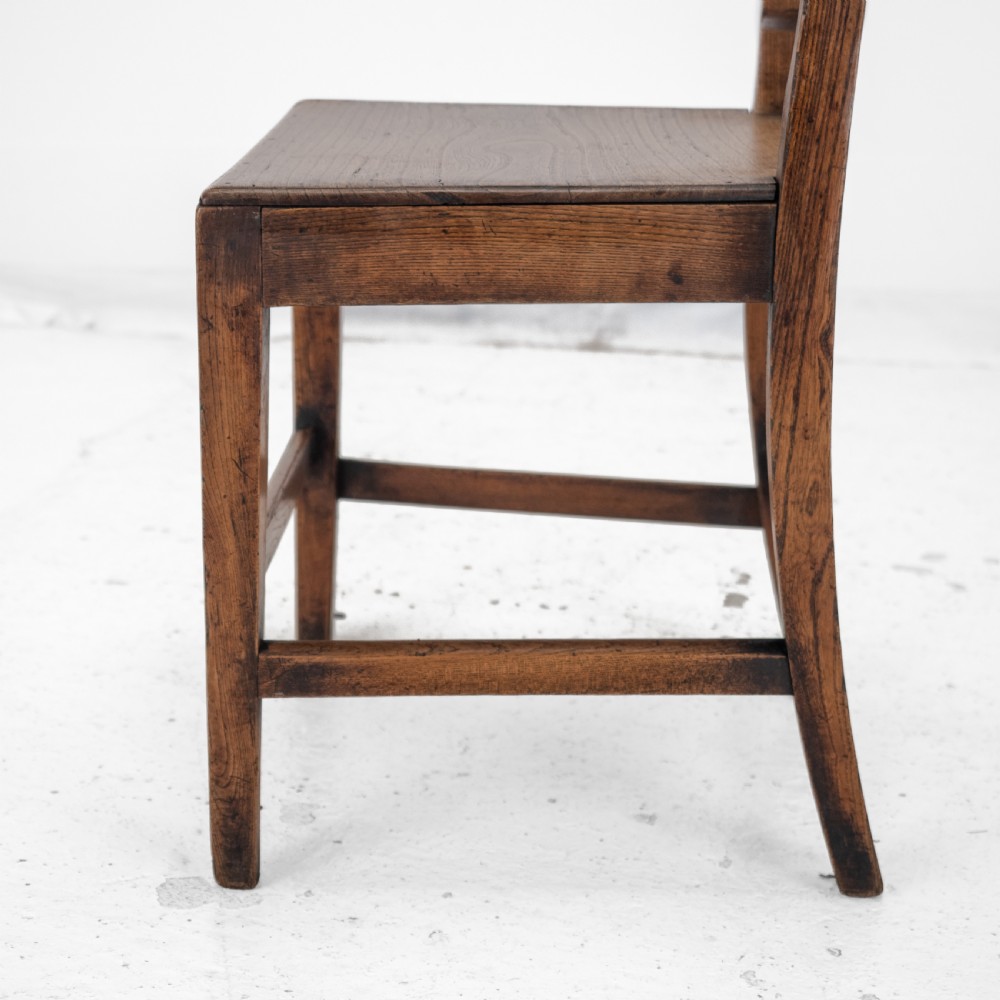 Georgian Late 18th Century Pair of Elm Country Chairs (George III Hall Dining Kitchen Side) View XXVI