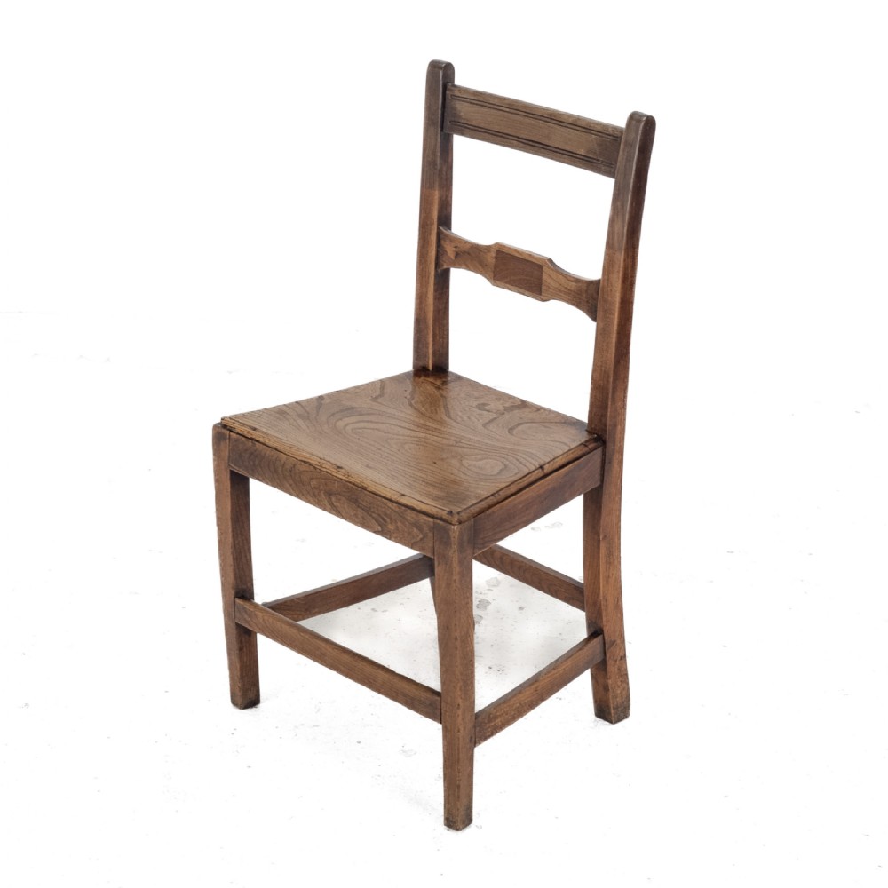 Georgian Late 18th Century Elm and Walnut Country Chair (George III Hall Dining Kitchen Side Quirky Wonky)