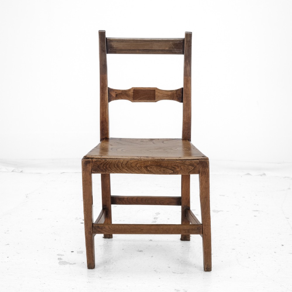 Georgian Late 18th Century Elm and Walnut Country Chair (George III Hall Dining Kitchen Side Quirky Wonky) View III
