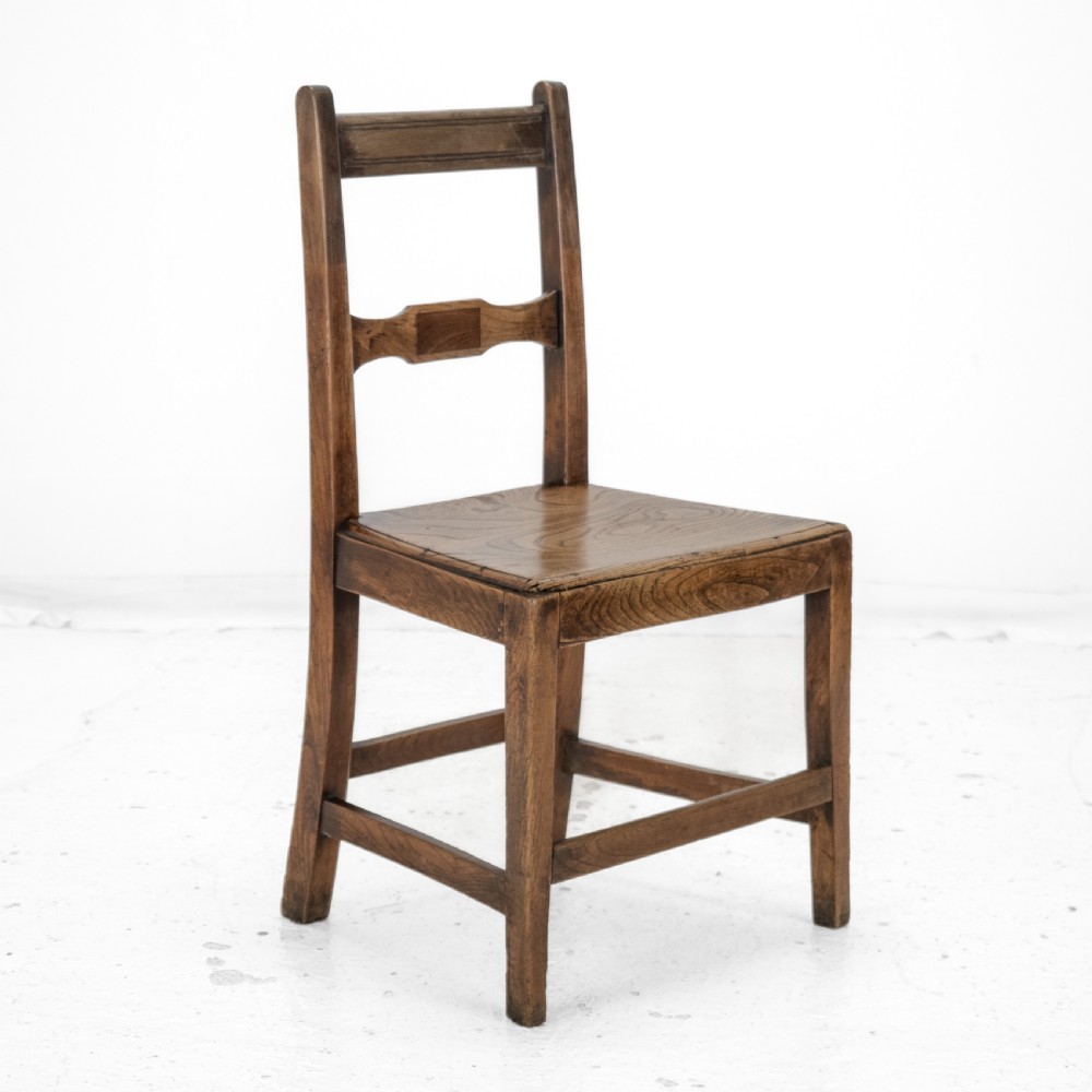 Georgian Late 18th Century Elm and Walnut Country Chair (George III Hall Dining Kitchen Side Quirky Wonky) View IV