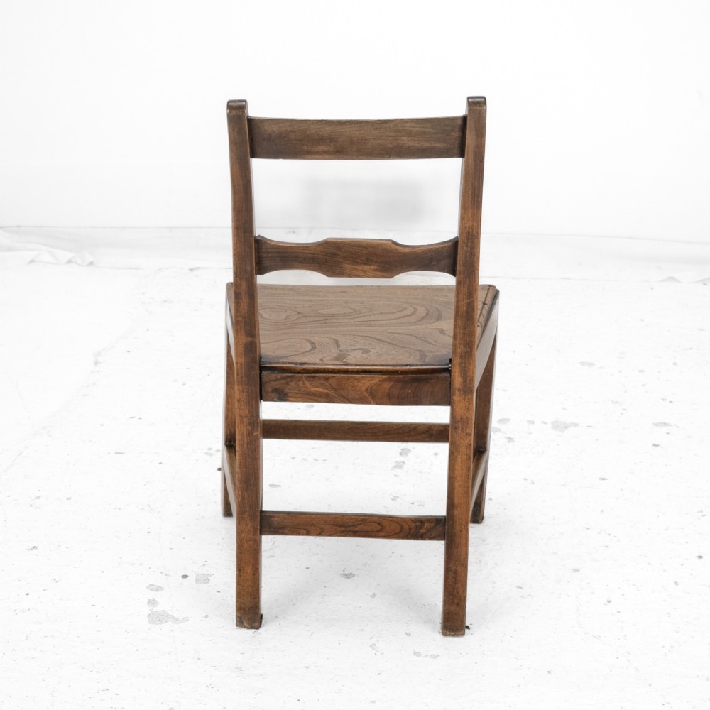 Georgian Late 18th Century Elm and Walnut Country Chair (George III Hall Dining Kitchen Side Quirky Wonky) View VII