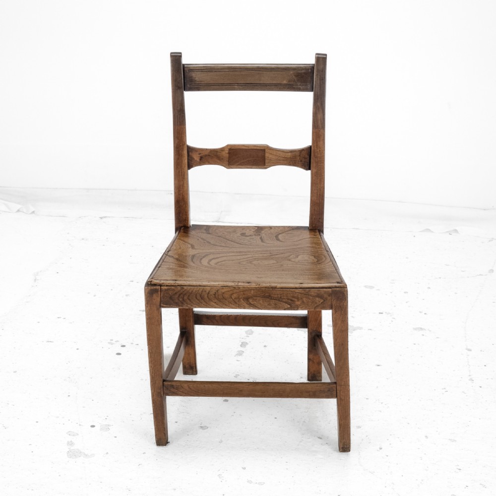 Georgian Late 18th Century Elm and Walnut Country Chair (George III Hall Dining Kitchen Side Quirky Wonky) View X