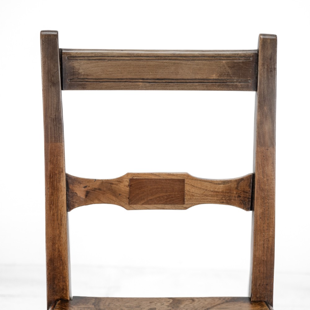 Georgian Late 18th Century Elm and Walnut Country Chair (George III Hall Dining Kitchen Side Quirky Wonky) View XIII
