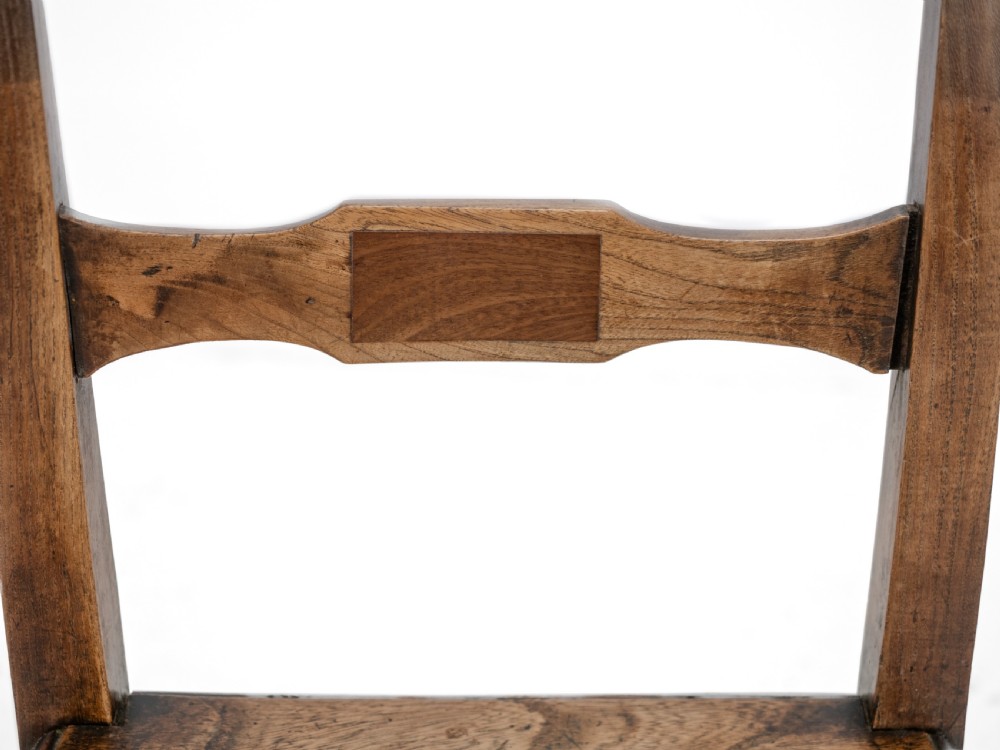 Georgian Late 18th Century Elm and Walnut Country Chair (George III Hall Dining Kitchen Side Quirky Wonky) View XIV
