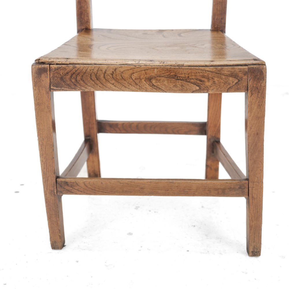 Georgian Late 18th Century Elm and Walnut Country Chair (George III Hall Dining Kitchen Side Quirky Wonky) View XVIII